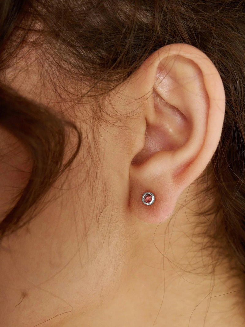 Tutti birthstone silver stud earrings, UK version