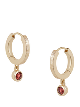 John Lewis Tutti Garnet Birthstone Hoop Earrings, Gold- Buy online at McGrocer