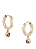 Tutti gold birthstone hoop earrings 1.4cm drop - British product