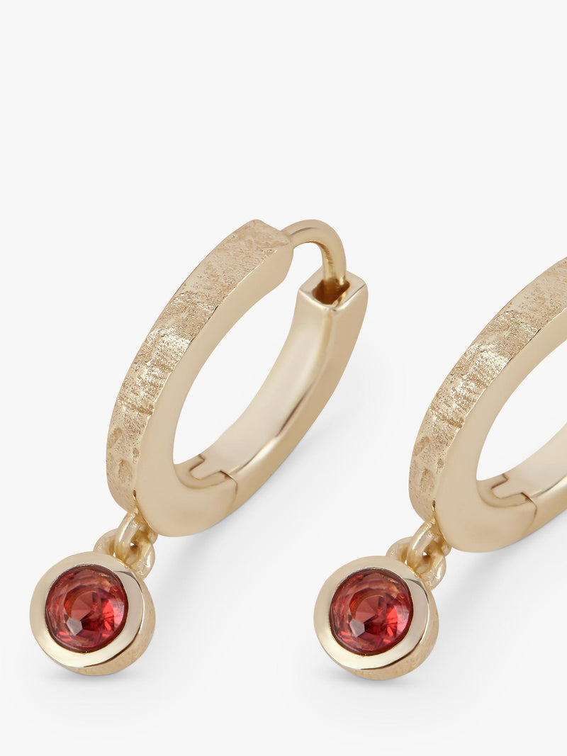 Tutti gold birthstone hoop earrings 1.4cm drop - British product