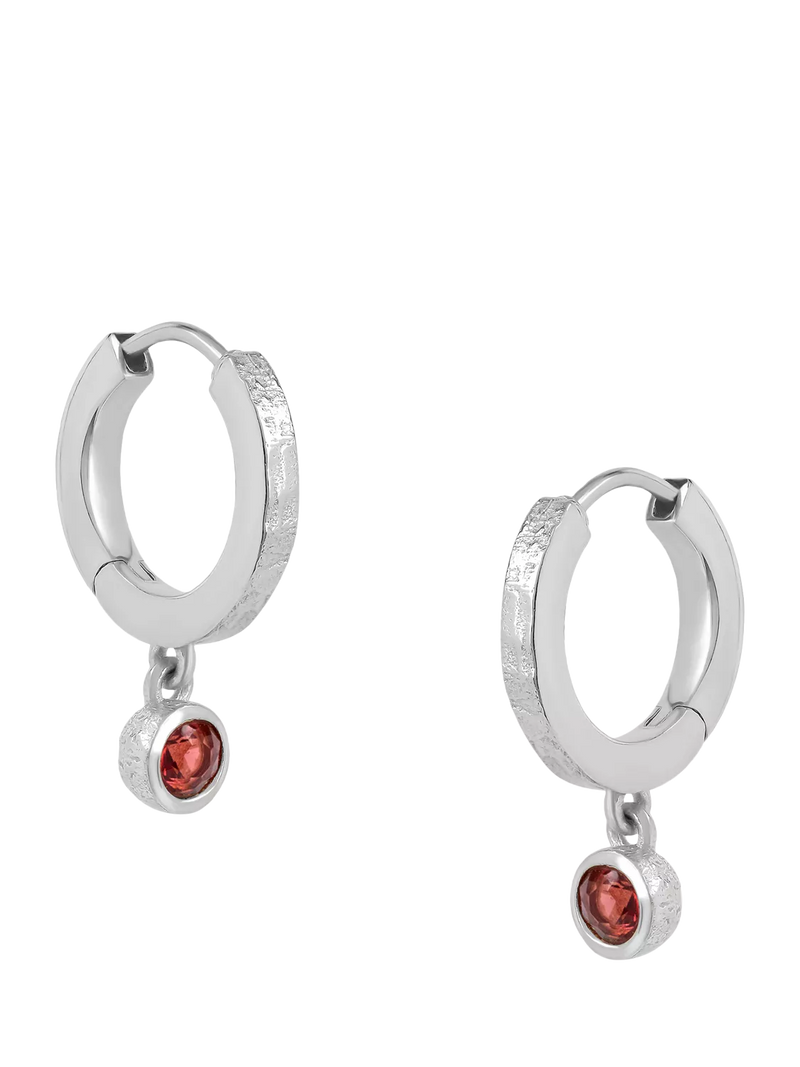 Tutti Birthstone Hoop Earrings Silver, imported from the UK