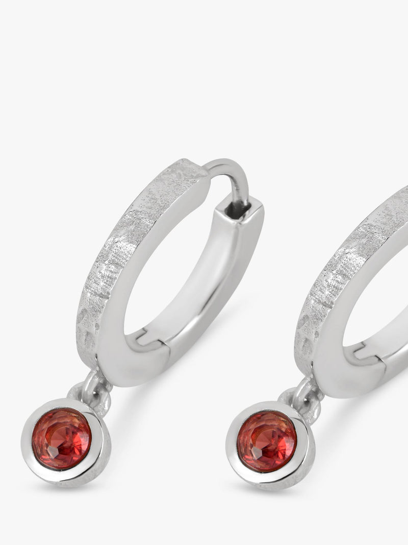 Tutti Birthstone Hoop Earrings Silver, imported from the UK