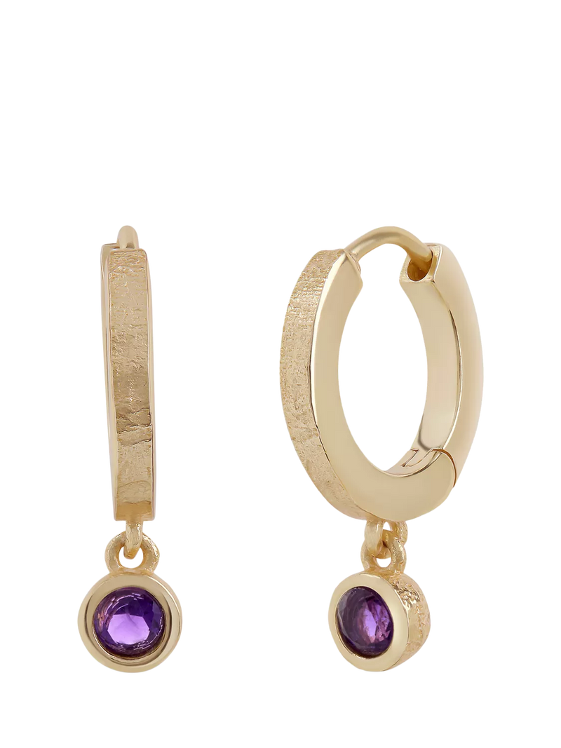 Tutti Garnet Birthstone Hoop Earrings, Gold