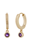 Tutti Garnet Birthstone Hoop Earrings, Gold