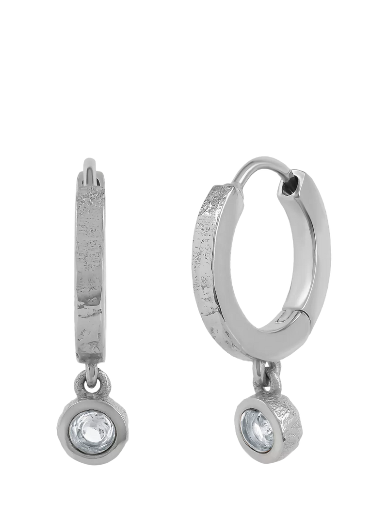 Tutti Birthstone Hoop Earrings Silver