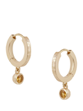Tutti Garnet Birthstone Hoop Earrings, Gold