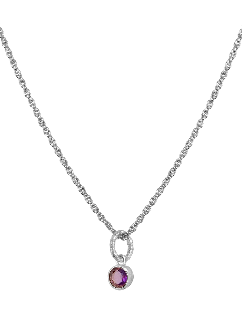 Tutti Birthstone Necklace Silver Pendant, 45cm