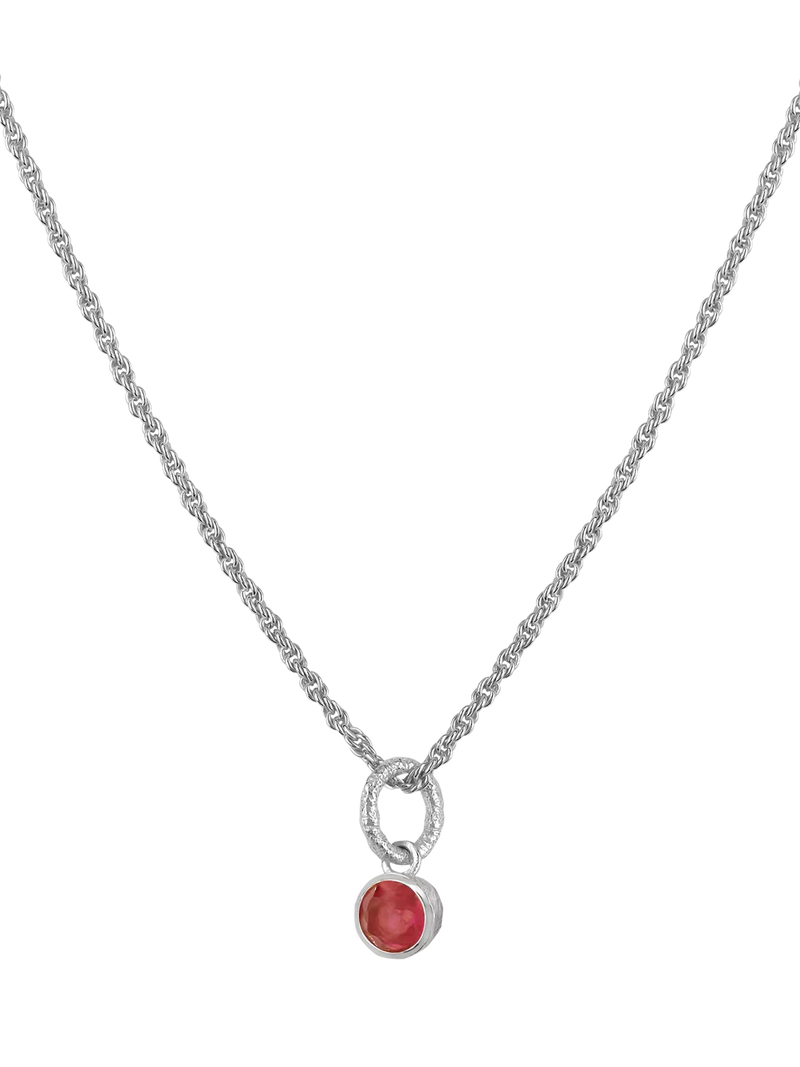 Tutti Birthstone Necklace Silver Pendant, 45cm