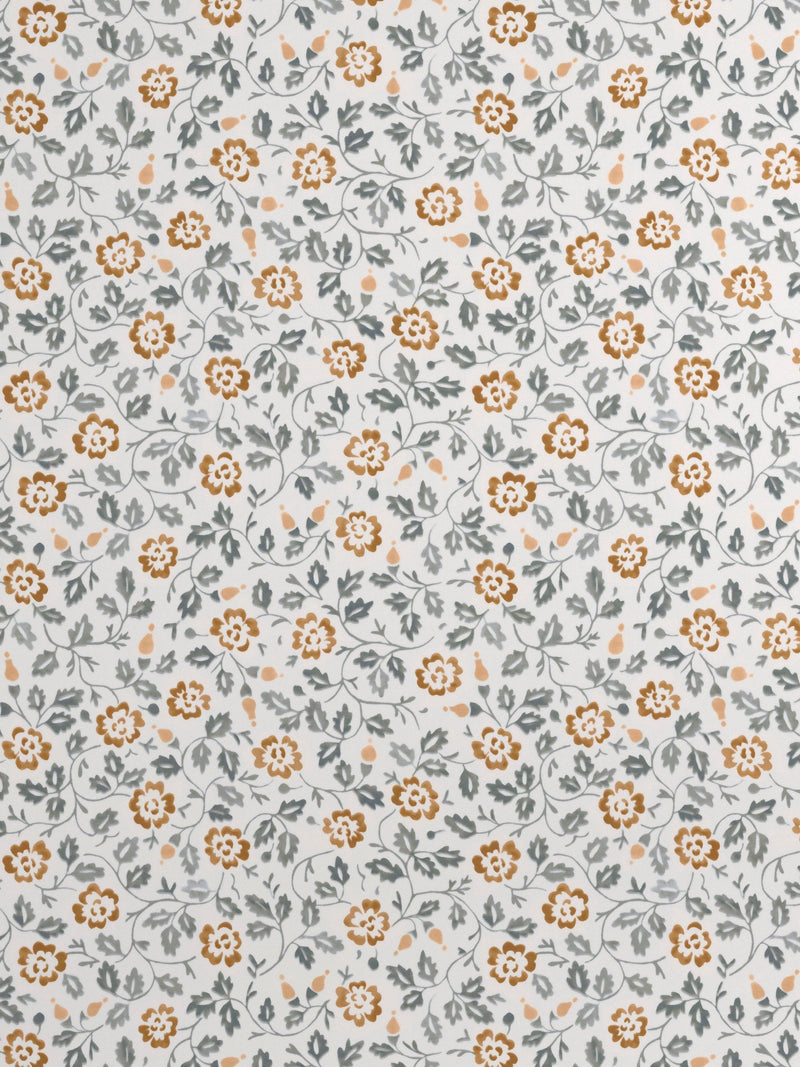 John Lewis Marlow Trail wallpaper Avocado Ochre roll, UK version