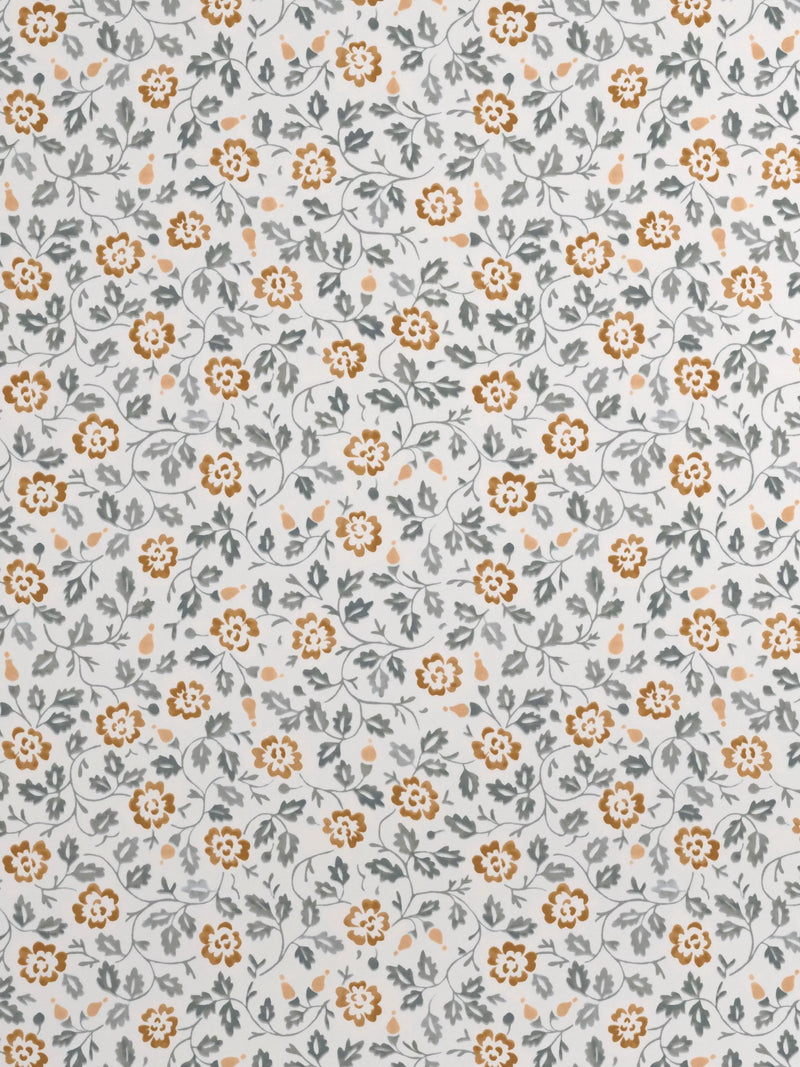 John Lewis Marlow Trail wallpaper Avocado Ochre roll, UK version