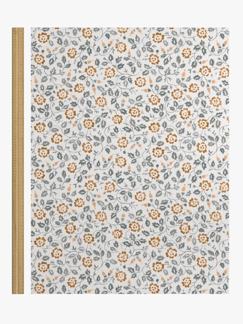 John Lewis Marlow Trail wallpaper Avocado Ochre roll, UK version