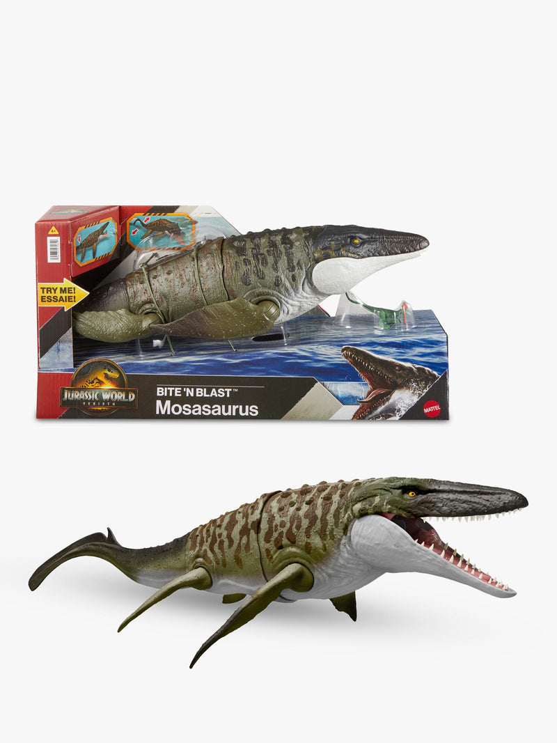 Mosasaurus Dinosaur Action Figure with Bite N Blast Feature, 65cm Long