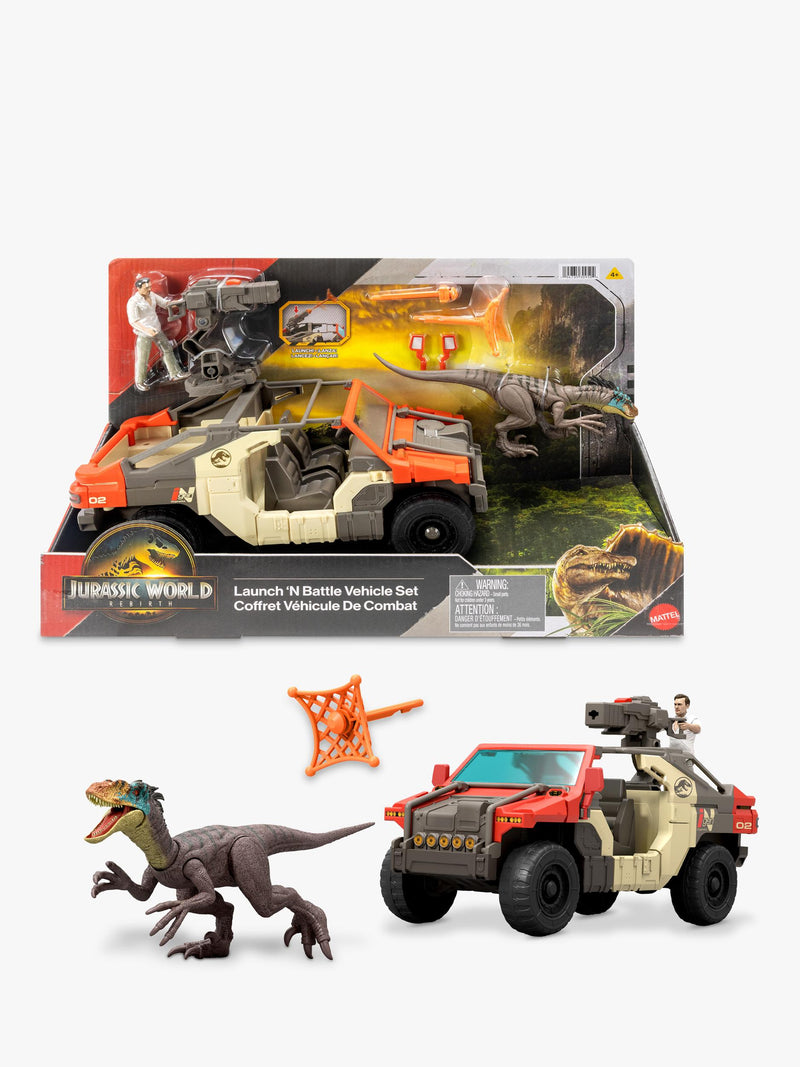 Jurassic World Rebirth Launch and Battle Vehicle Set with Figures