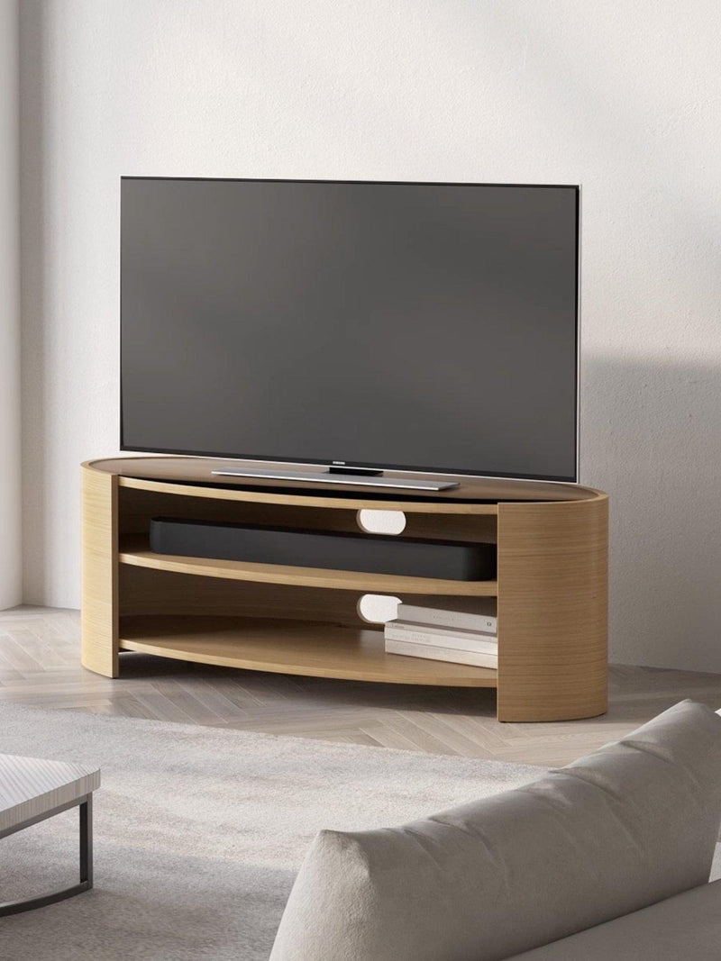 Tom Schneider Elliptic Deluxe media unit 125cm natural oak, imported from the UK