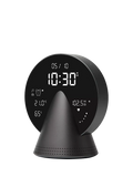 Lexon Conic Digital Alarm Clock with FM Radio & Bluetooth Speaker, Platinum Grey