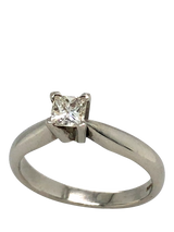 John Lewis Vintage Fine Jewellery Pre-Loved Platinum Princess Cut Diamond Ring, Size J 1/2- Buy online at McGrocer