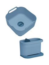 John Lewis ReBorn Recycled Plastic Washing Up Bowl and Sink Tidy Set, Deep Blue- Buy online at McGrocer