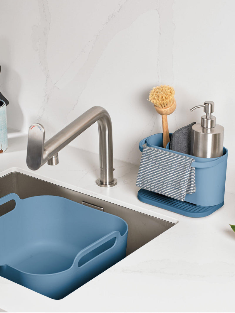 ReBorn washing up bowl and sink tidy set deep blue - British product