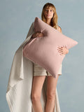 Bedfolk crinkle-textured linen cotton throw 250x175cm, UK version
