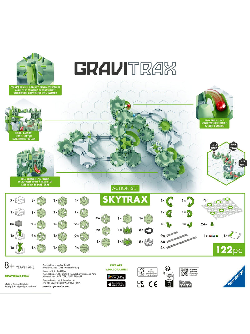 GraviTrax SkyTrax Action Set marble run toy 121 pieces, imported from the UK