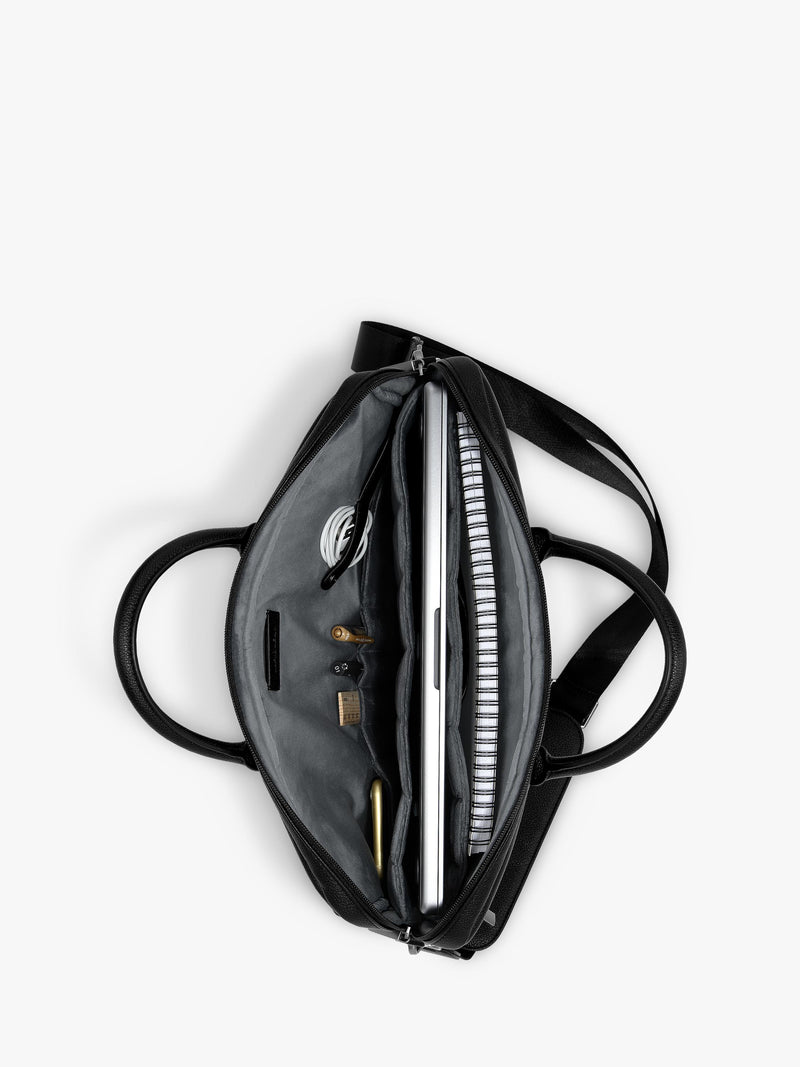 Stackers faux leather laptop bag black, UK version
