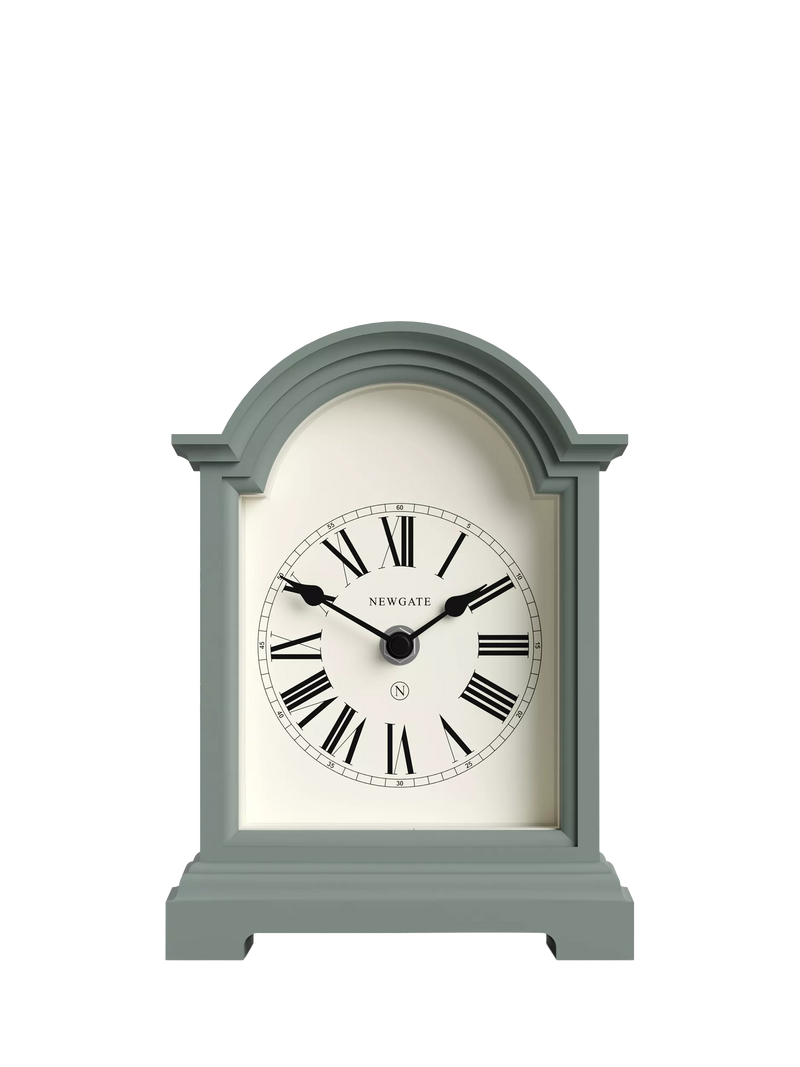 Newgate Clocks Fillmore mantel clock asparagus green (British brand)