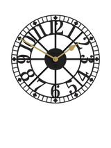 John Lewis Newgate Clocks Warehouse Arabic Numeral Skeleton Wall Clock, 40cm, Black- Buy online at McGrocer