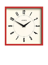 John Lewis Jones Clocks Box Analogue Wall Clock, Engine Red- Buy online at McGrocer