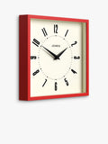 Jones Clocks wall clock engine red square British brand