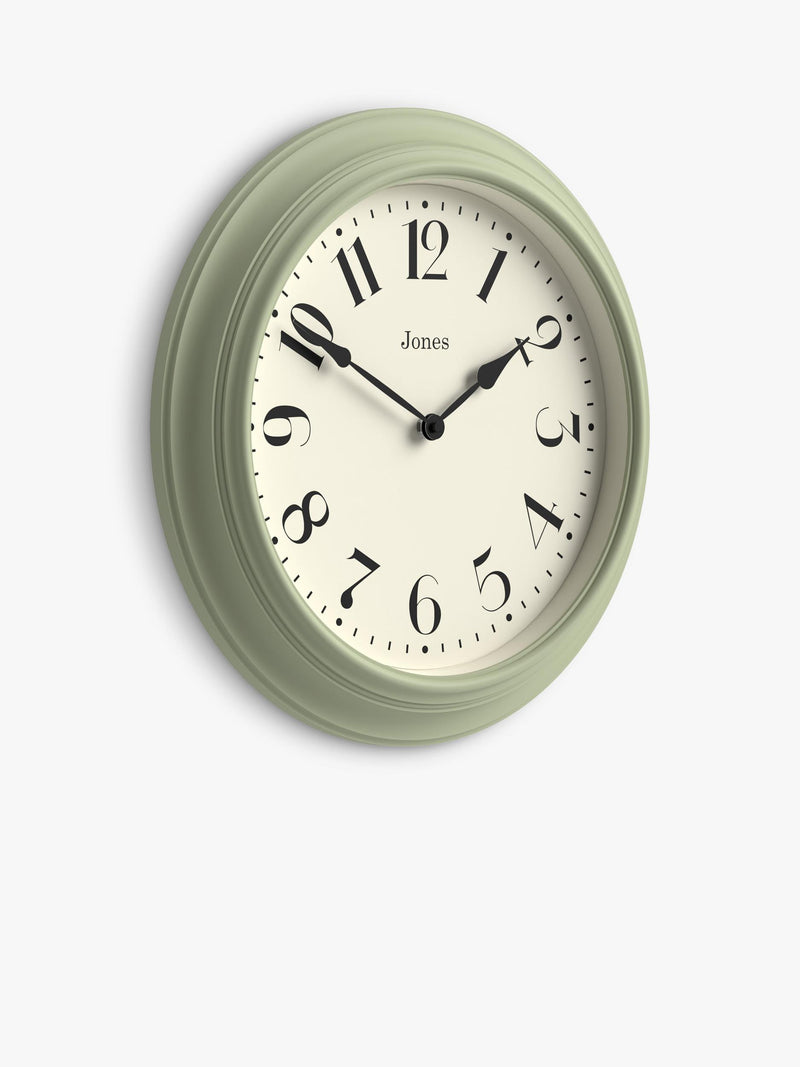 Jones Clocks analogue wall clock with vintage Arabic numerals, 40cm, UK version