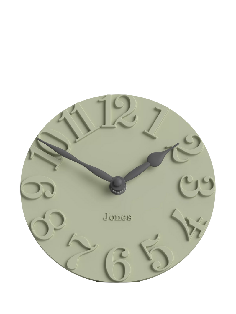 Jones Clocks Hampstead mantel clock desert sage (British brand)