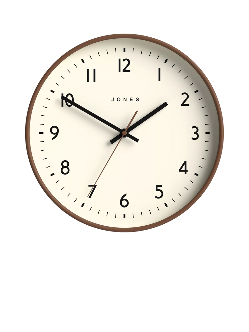 Jones Clocks Jam wall clock mocha 30cm, imported from the UK