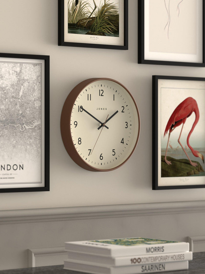 Jones Clocks Jam wall clock mocha 30cm, imported from the UK
