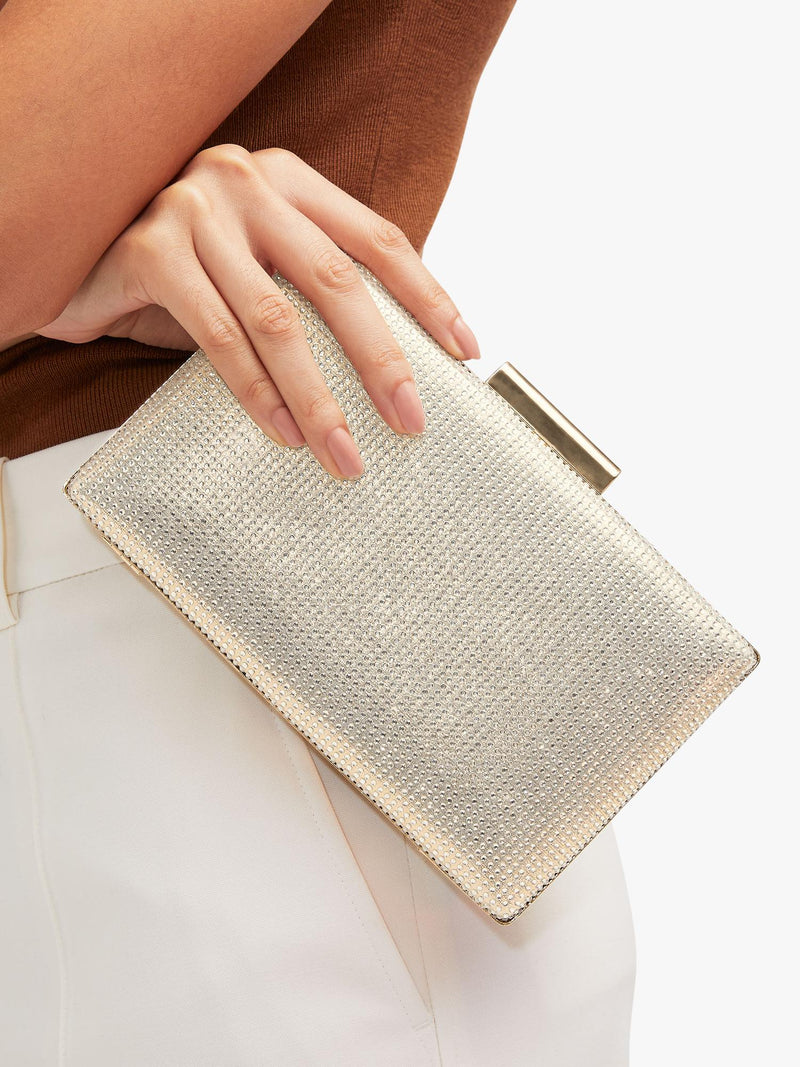 Carvela Aintree embellished clutch bag gold (British brand)