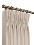 John Lewis Select Classic Curtain Pole with Rings and Stud Finial, Wall Fix, Dia.25mm, Brass Toned, L220cm