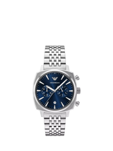John Lewis Emporio Armani Men's Chronograph Bracelet Watch Blue 40mm- Buy online at McGrocer