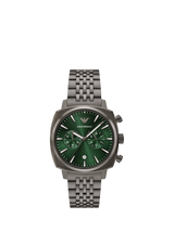 John Lewis Emporio Armani Men's Chronograph Bracelet Strap Watch, Green, 40mm- Buy online at McGrocer