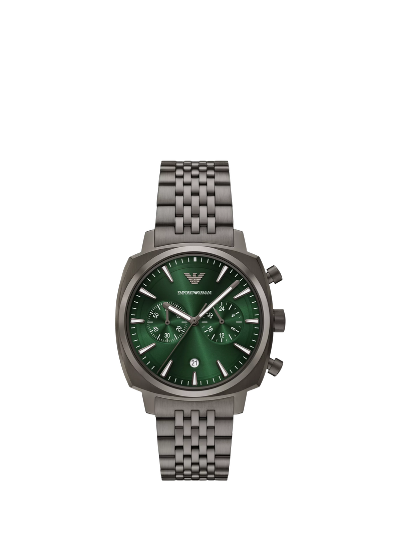 Emporio Armani chronograph green dial watch 40mm, imported from the UK