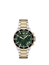 John Lewis Emporio Armani Men's World Explorer Solar Bracelet Watch, Green, 43mm- Buy online at McGrocer