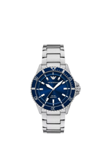 John Lewis Emporio Armani Men's World Explorer Solar Bracelet Watch, Blue, 42mm- Buy online at McGrocer
