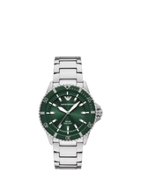 John Lewis Emporio Armani Men's World Explorer Solar Bracelet Watch, 42mm, Green Dial- Buy online at McGrocer