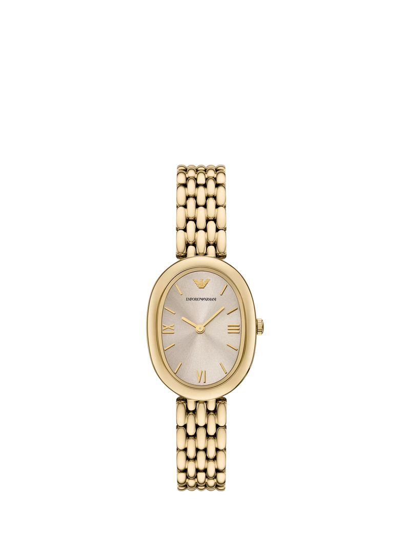 Emporio Armani oval gold-tone watch 34mm - British product