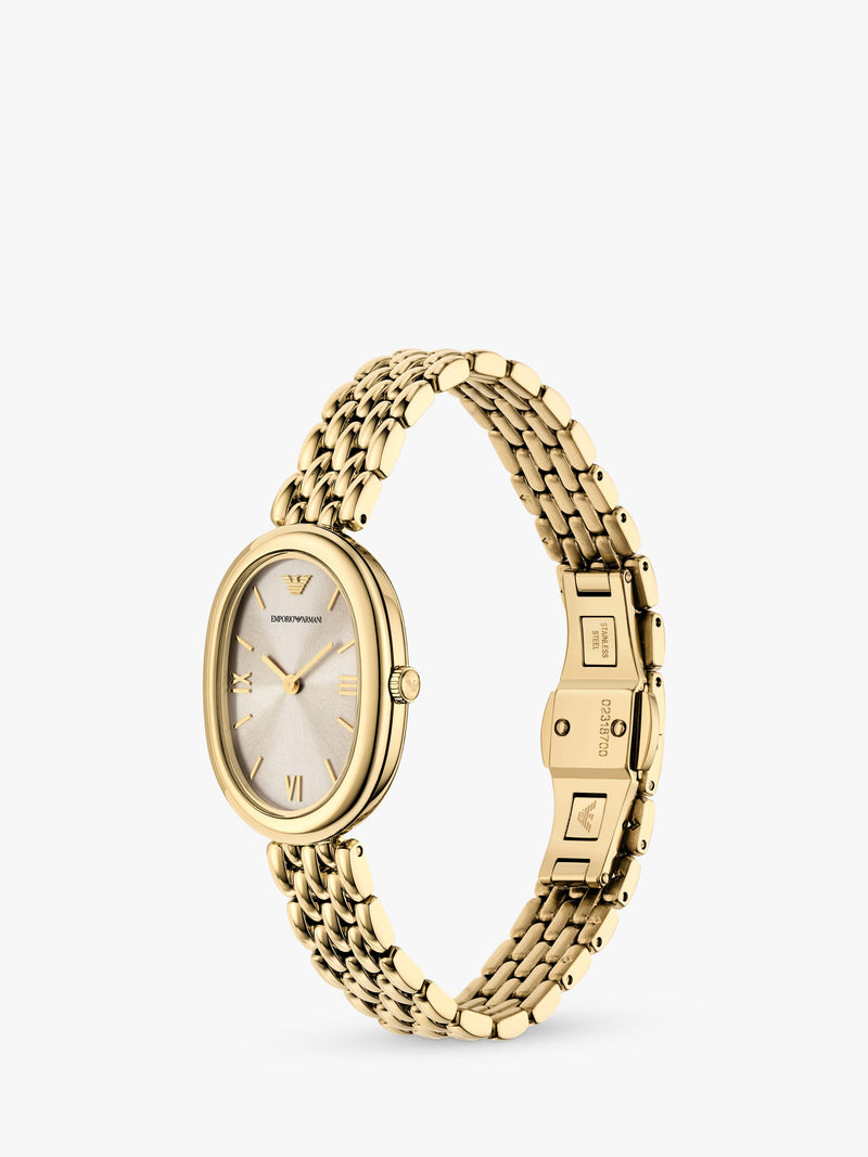 Emporio Armani oval gold-tone watch 34mm - British product