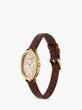 Emporio Armani women's oval watch brown leather strap 26x34mm, UK version