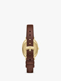 Emporio Armani women's oval watch brown leather strap 26x34mm, UK version
