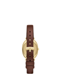 Emporio Armani women's oval watch brown leather strap 26x34mm, UK version