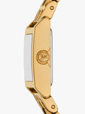 Michael Kors Georgie gold-tone square watch with bracelet strap, imported from the UK