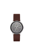 Skagen men's watch round leather strap grey dial 40mm, imported from the UK