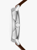 Skagen men's watch round leather strap grey dial 40mm, imported from the UK