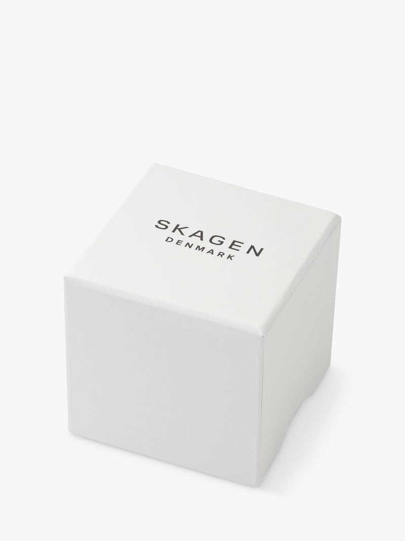 Skagen men's watch round leather strap grey dial 40mm, imported from the UK